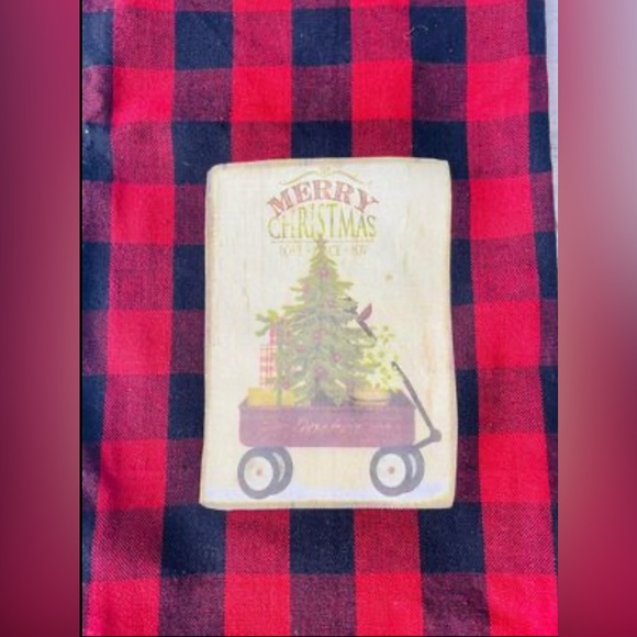 *Merry Christmas Red Wagon Dish Towel - Picture 7 of 10